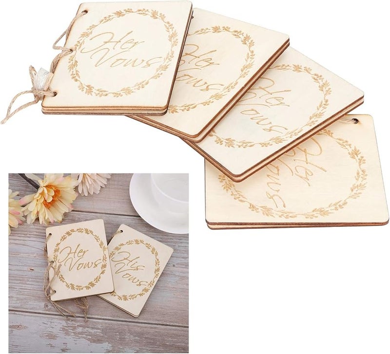 Wedding Vow Book Anniversary Keepsake Gift Wooden Twine Photo Prop 2 Packs Style 1 - Image 5